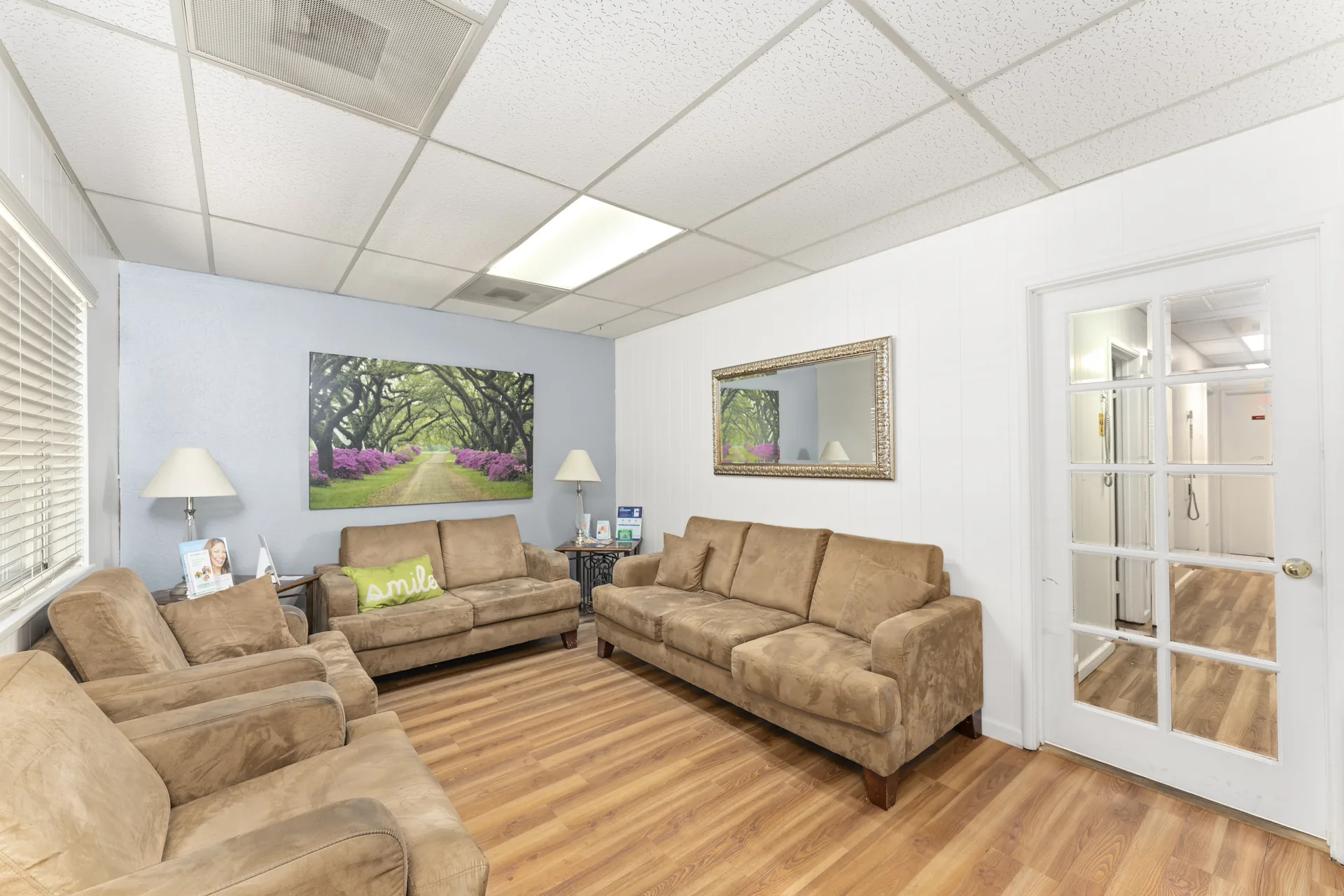 Comfortable waiting area with warm lighting at Thrive Dental Dixon