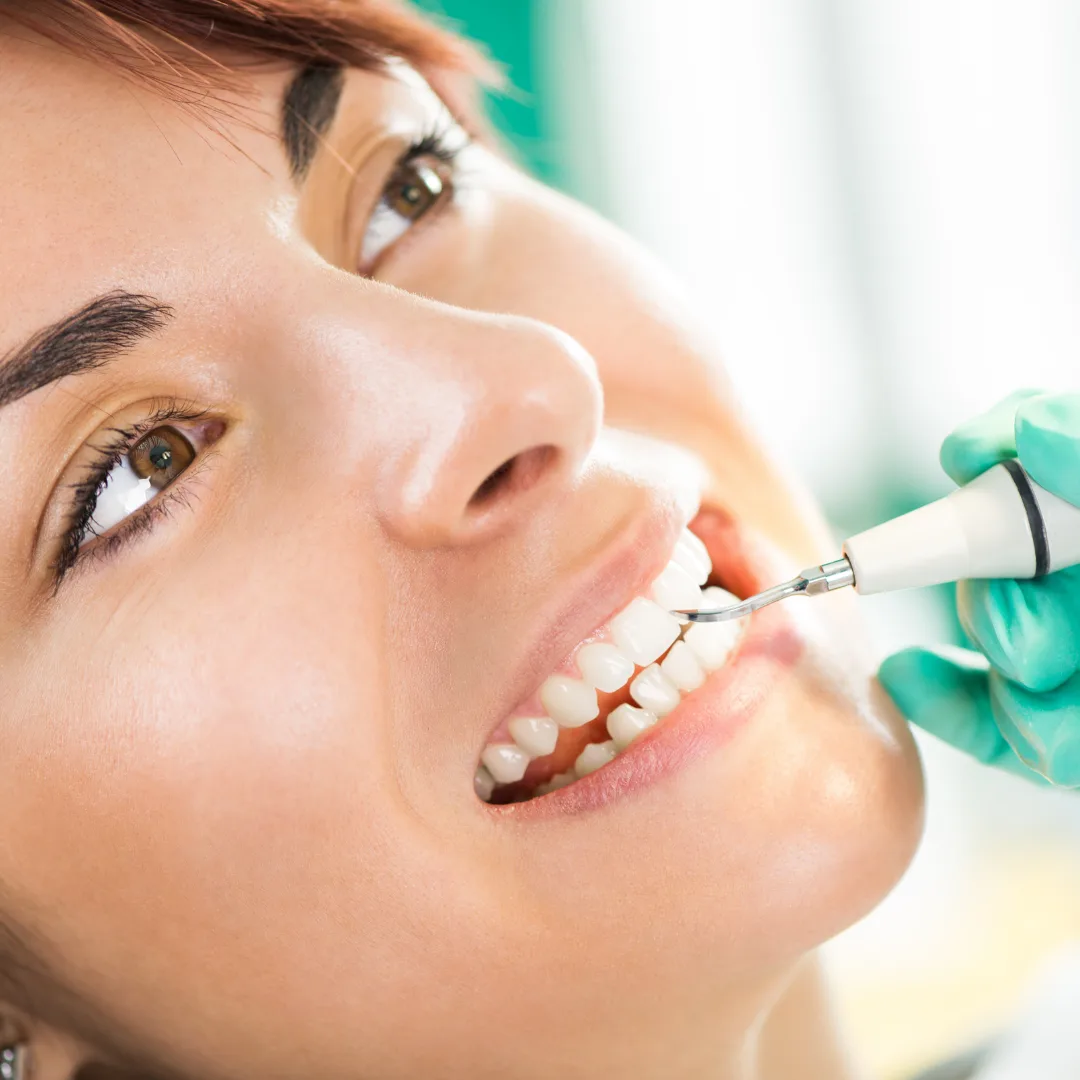 Patient receiving preventive dental care